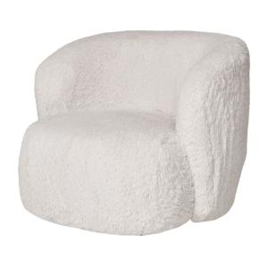 Sillón de piel sintética color blanco hueso