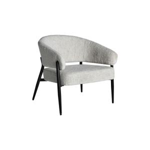 Sillón de poliéster en color blanco roto  de 62x75x72cm