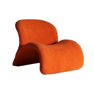 Sillón de poliéster en color naranja, 76x85x70cm