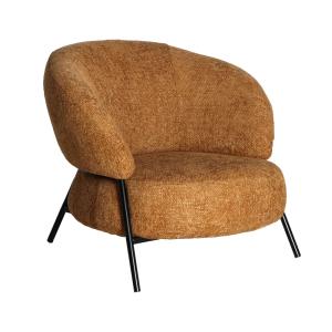 Sillón de poliéster en  ocre, 85x80x72cm