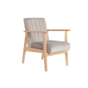 Sillon de poliester y madera de pino en gris 63x68x81cm