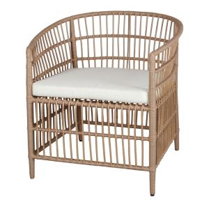 Sillón De Ratán Sintético Jeffry - Natural - 82x75x72