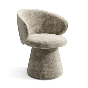 Sillón de salón giratorio 180° terciopelo texturizado topo…