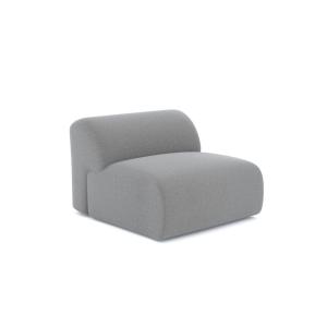 Sillón de salón sin reposabrazos tejido tramado gris claro