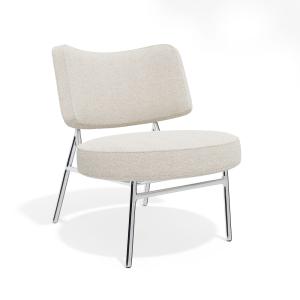 Sillón de salón tejido bouclette crema
