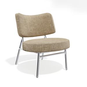Sillón de salón tejido de terciopelo topo