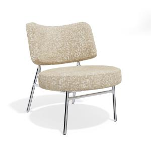 Sillón de salón tejido texturizado con motivos beige
