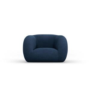 Sillón de tejido bouclé azul oscuro