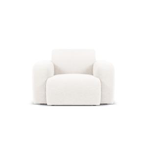 Sillón de tejido bouclé blanco