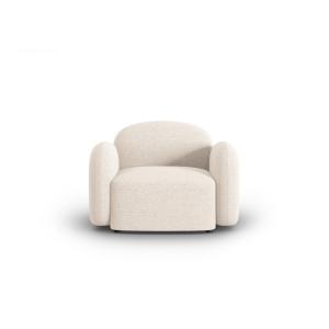 Sillón de tejido chenilla beige claro mezcla