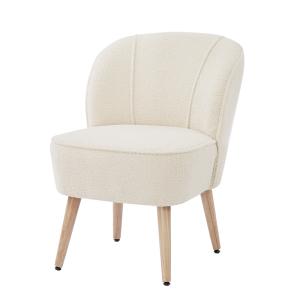 Sillón de tejido rizado beige