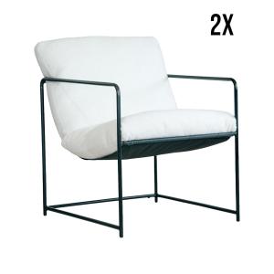 Sillón de tela blanca 61x67h75 cm