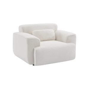 Sillón de tela borreguito con cojín incluido, crema