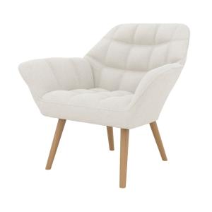Sillón de tela bouclé blanca