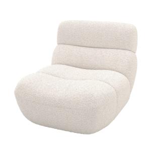 Sillón de tela bouclé blanco