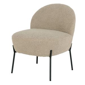 Sillón de tela bouclé color topo