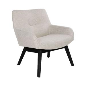 Sillón de tela con patas de madera negra - beige