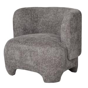 Sillón de tela de chenilla gris