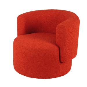 Sillón de tela de rizo naranja