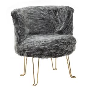 Sillón de tela gris 73x64x77 cm