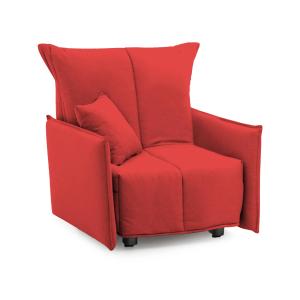 Sillón de tela roja 110x90h85 cm