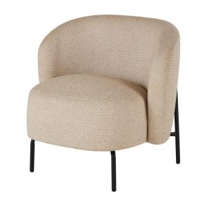 Sillón de tela tramada ocre jaspeado