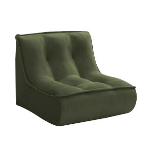 Sillón de tela verde, 90 x 80 x 70 cm