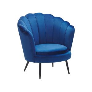 Sillón de terciopelo azul marino negro