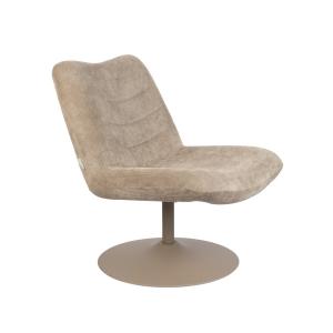 Sillón de terciopelo beige giratorio 360°