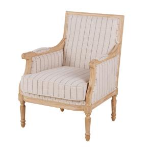Sillón efecto lino de rayas beige