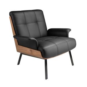 Sillón elegante de polipiel negro