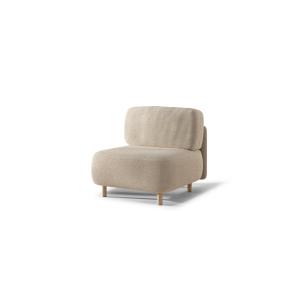 Sillón en beige bouclé, 95x90x90cm