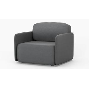 Sillón en gris grafeno tejida, brazos estrechos 96x103x90cm