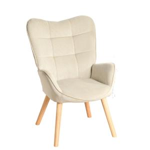 Sillón escandinavo tapizado en pana beige