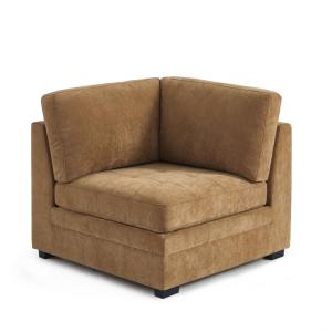 Sillón esquinero de 1 plaza en tejido de chenilla color ard…