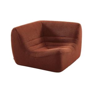 Sillón esquinero de borreguito texturizado, terracota