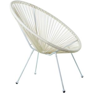 Sillon exterior acero/mimbre sintetico (pe) blanco
