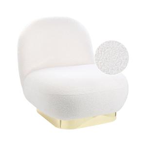 Sillón giratorio blanco bouclé
