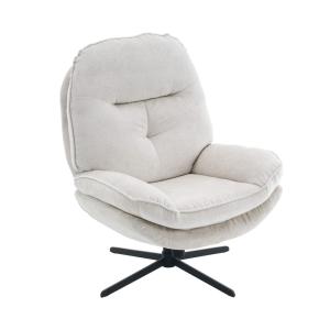 Sillón giratorio con patas de estrella en terciopelo - beig…