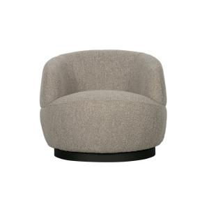 Sillón giratorio de tejido rizado en gris