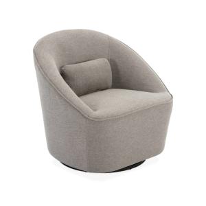 Sillón giratorio de tela 360º con cojín, gris beige