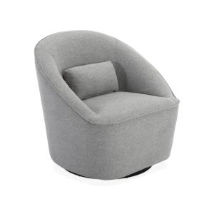 Sillón giratorio de tela 360º con cojín, gris claro