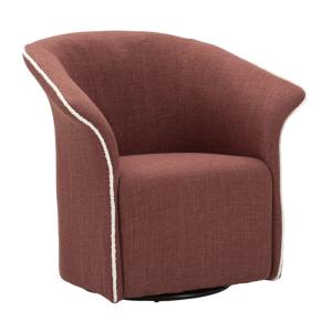 Sillón giratorio de tela burdeos 83,5x66x80 cm