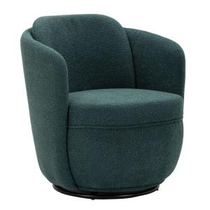 Sillón giratorio de tela verde azulado 70x72x75 cm