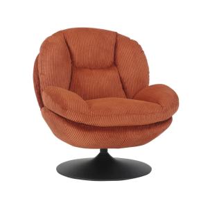 Sillón giratorio de terciopelo cálido