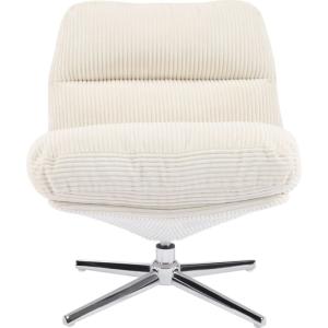 Sillón giratorio de terciopelo de canalé beige