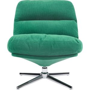 Sillón giratorio de terciopelo de canalé verde eléctrico