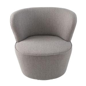 Sillón giratorio en tejido de lino gris - l76 cm