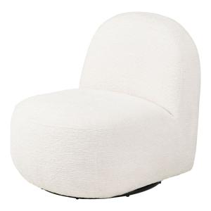 Sillón giratorio en tela color crudo