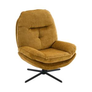 Sillón giratorio en terciopelo - amarillo mostaza